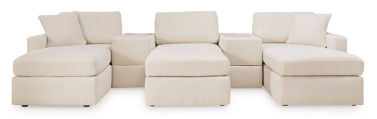 Modmax 5-Piece Sectional and 3 Ottomans In Oyster 92103U19