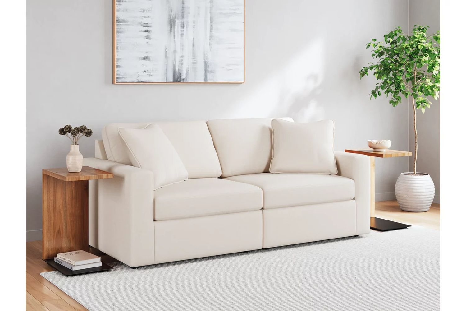 Modmax 3-Piece Sectional Sofa and 2-Piece Sectional Loveseat In Oyster 92103U22