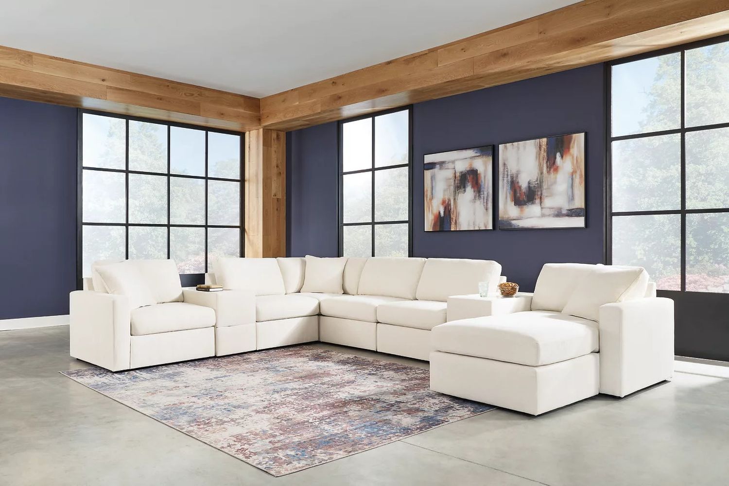 Modmax 8-Piece Sectional and Ottoman In Oyster 92103U3