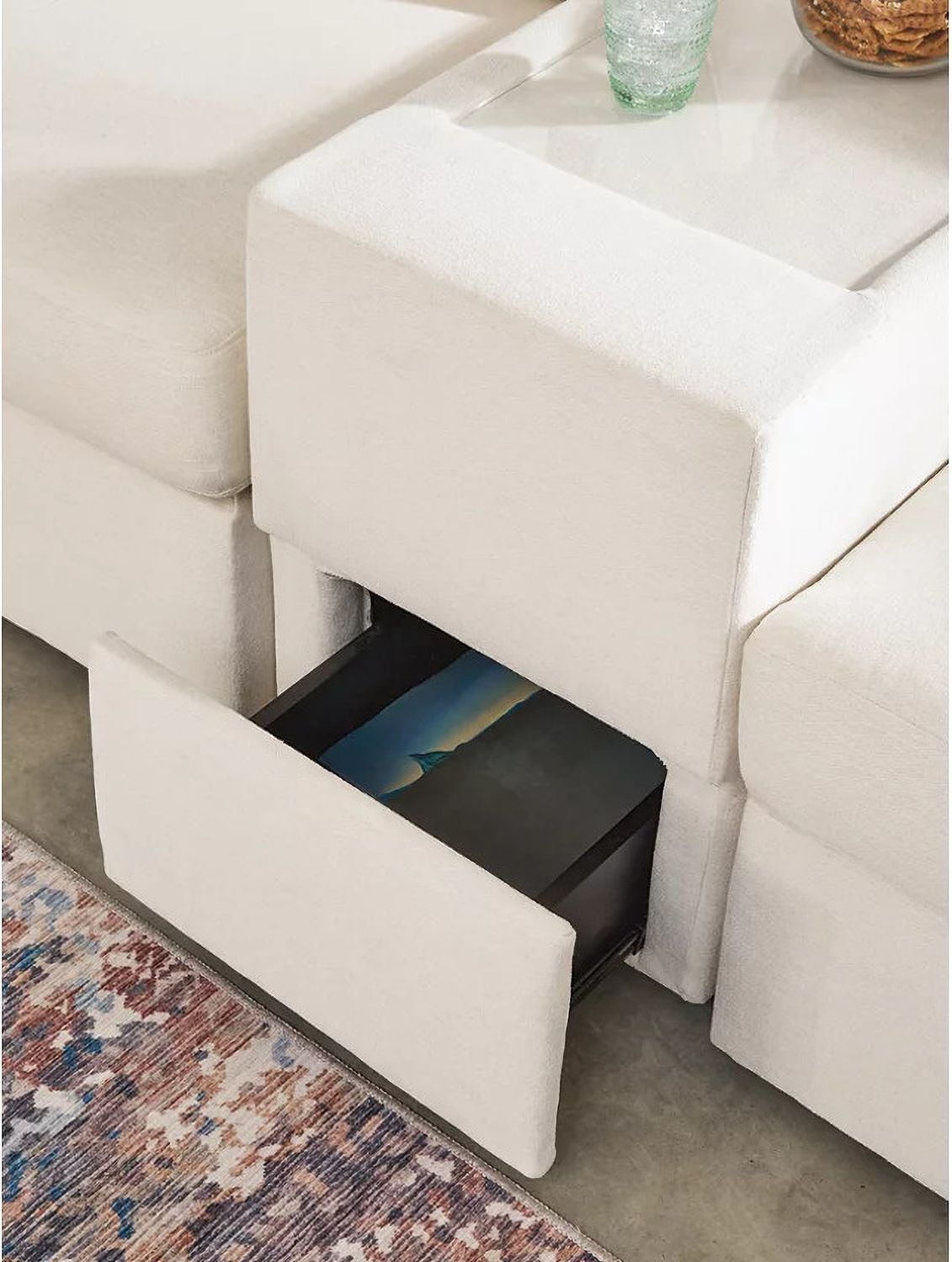 Modmax 6-Piece Sectional with Console and Ottoman In Oyster 92103U7