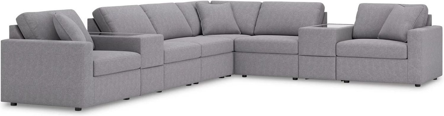 Modmax 8-Piece Sectional with Storage Console In Granite 92104S11