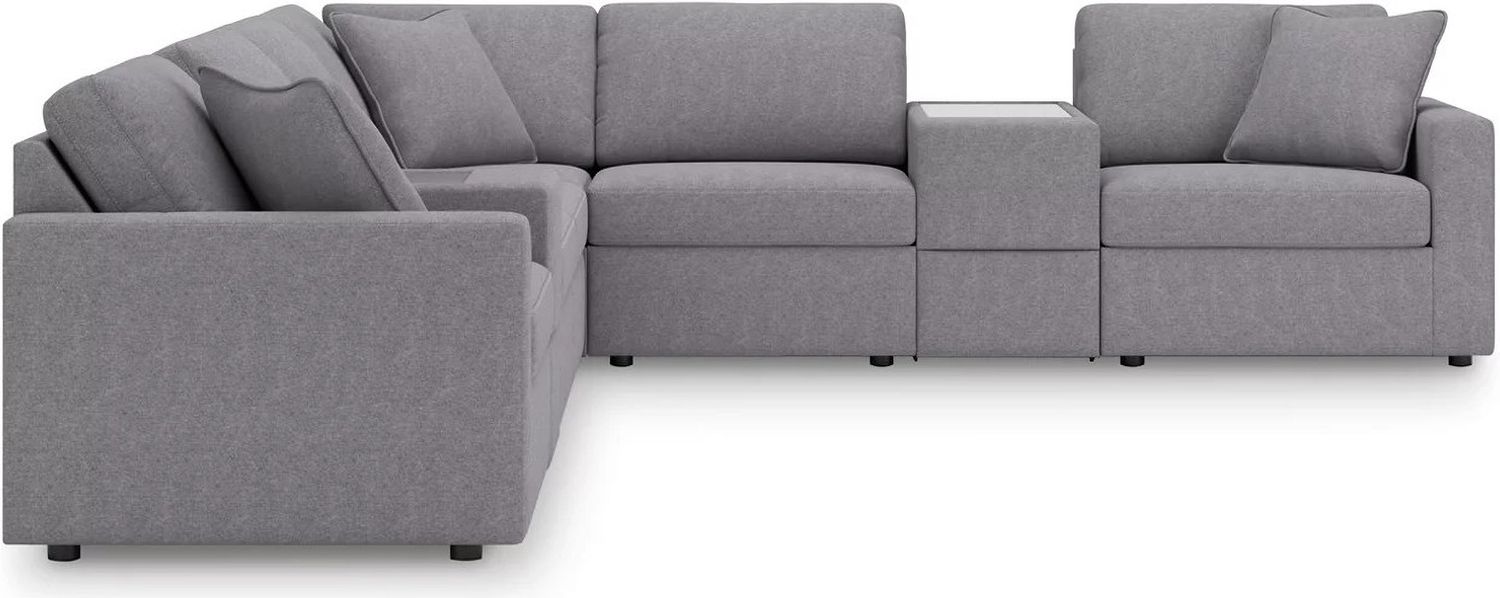 Modmax 8-Piece Sectional with Storage Console In Granite 92104S11