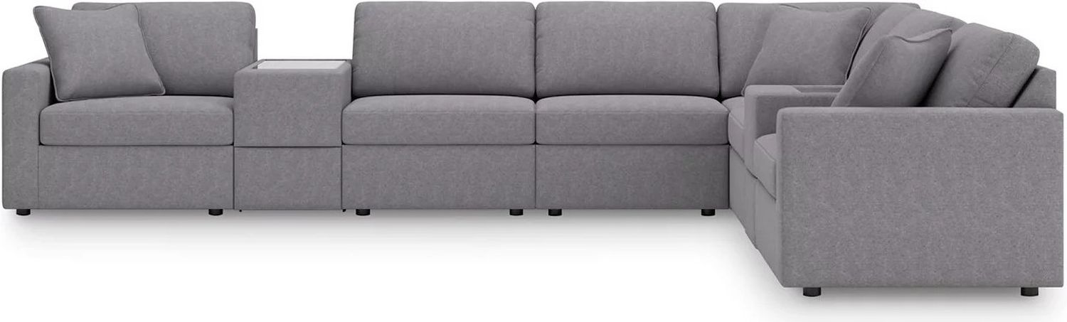 Modmax 8-Piece Sectional with Storage Console In Granite 92104S11