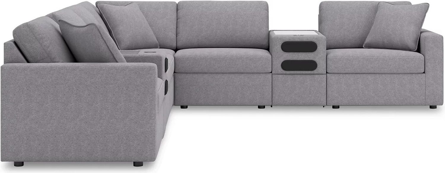 Modmax 8-Piece Sectional with Audio Console In Granite 92104S16