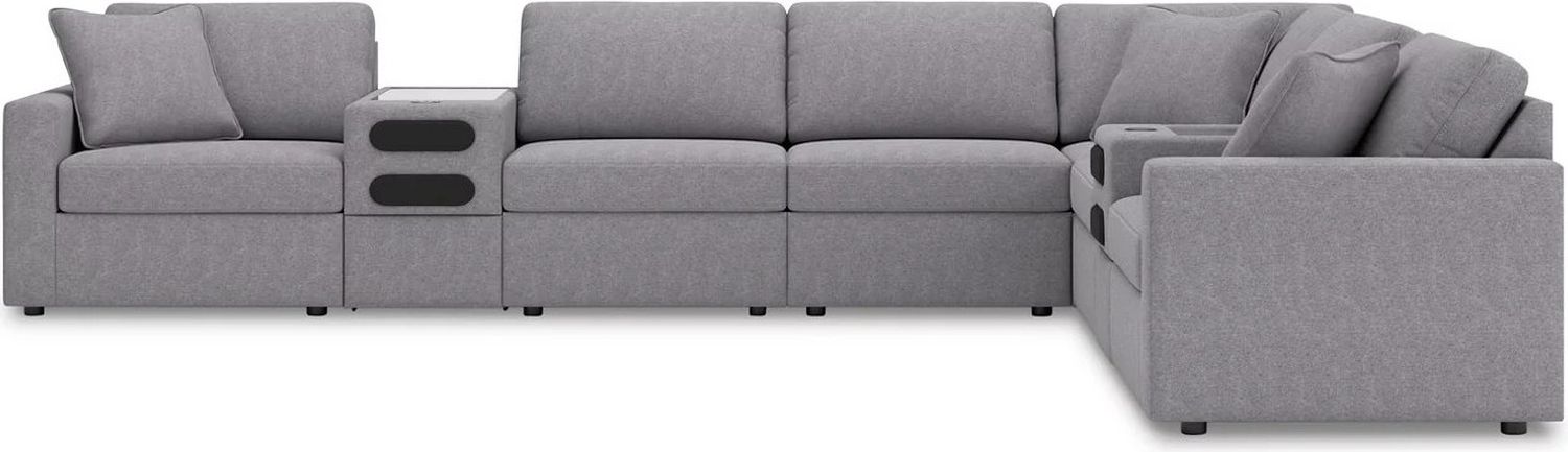 Modmax 8-Piece Sectional with Audio Console In Granite 92104S16