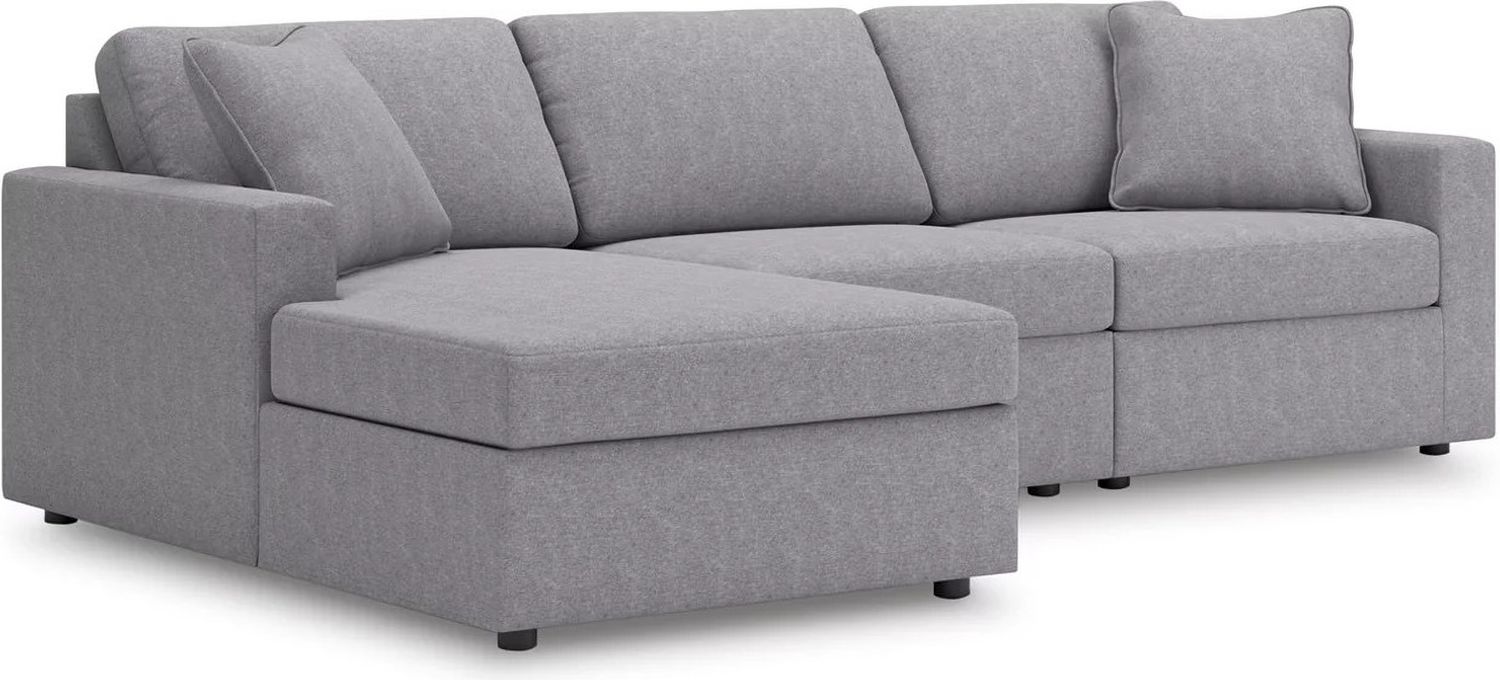 Modmax 3-Piece LAF Sectional with Chaise In Granite 92104S17