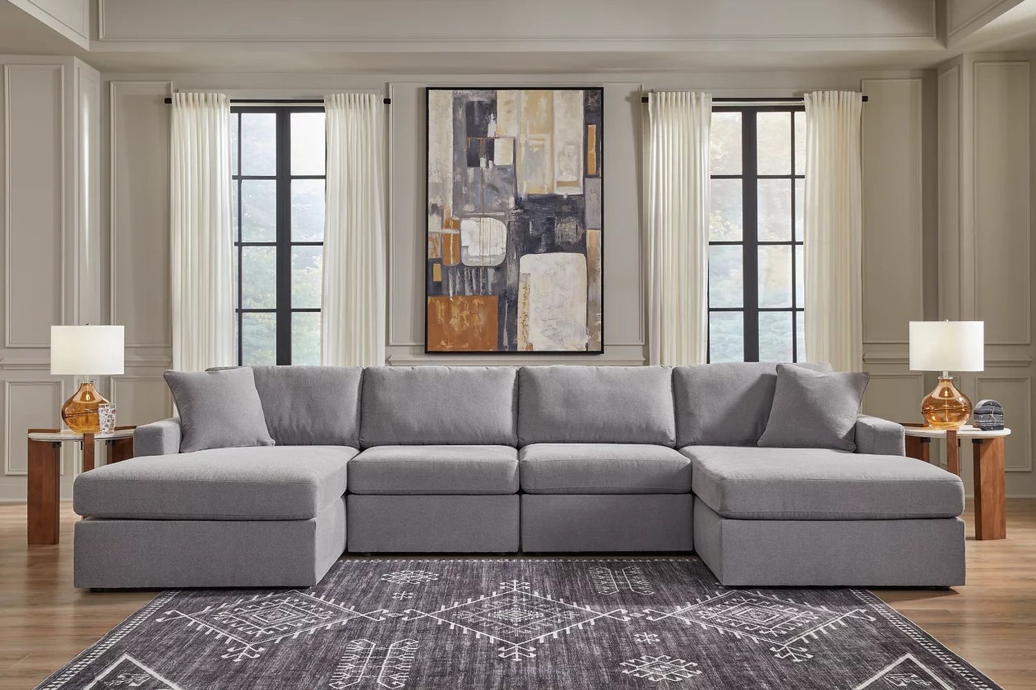 Modmax 4-Piece Sectional with Chaise In Granite 92104S19