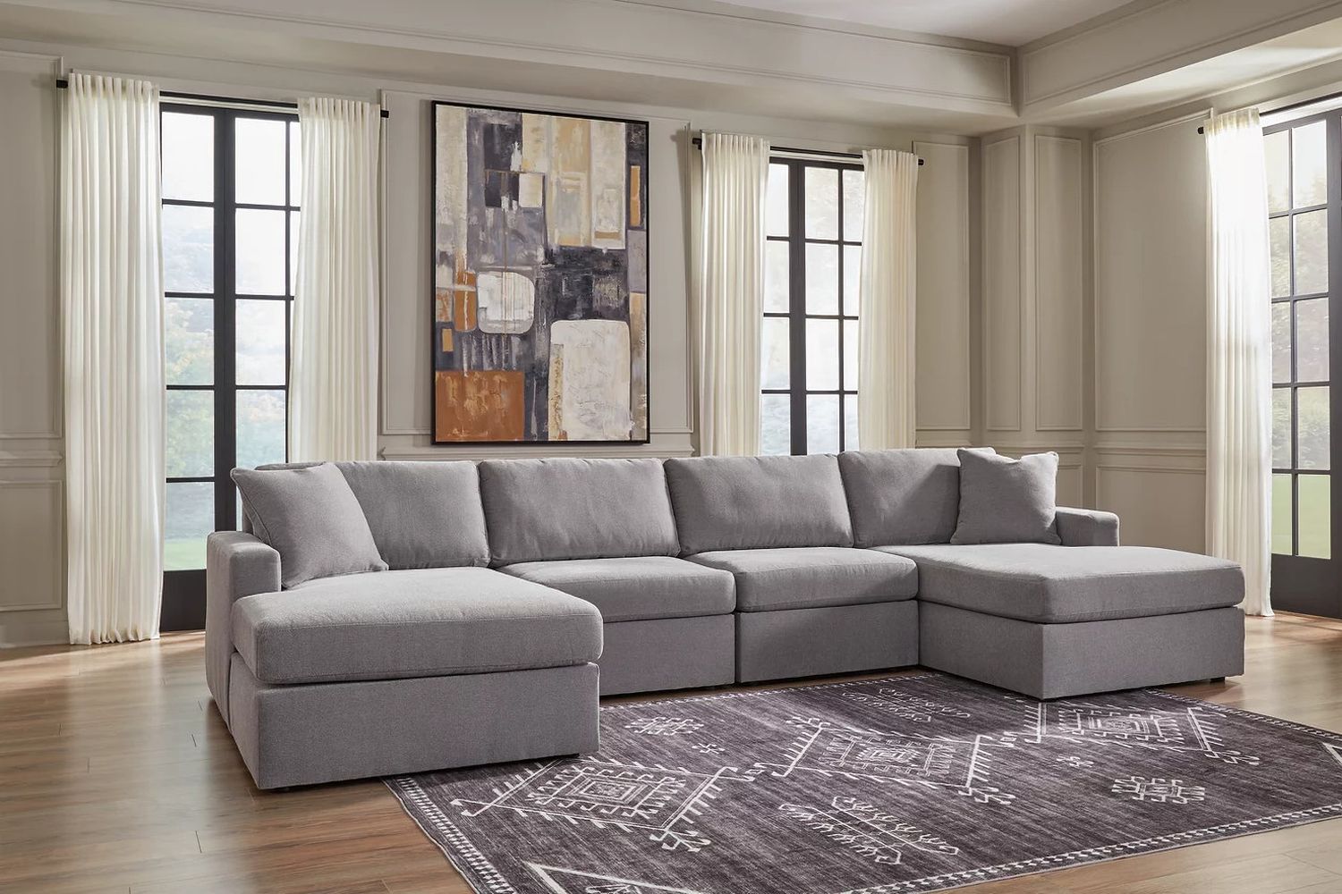 Modmax 4-Piece Sectional with Chaise In Granite 92104S19
