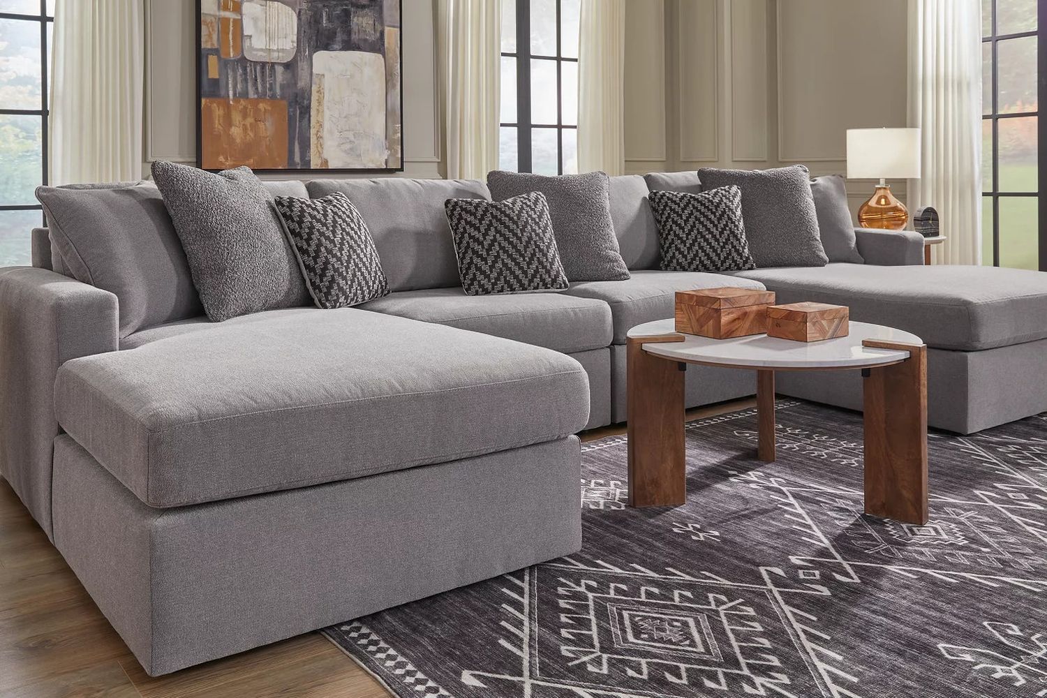 Modmax 4-Piece Sectional with Chaise In Granite 92104S19