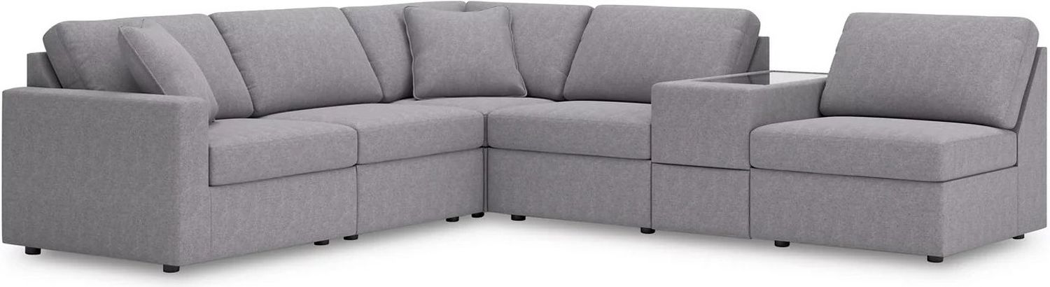 Modmax 6-Piece LAF Sectional with Storage Console In Granite 92104S20
