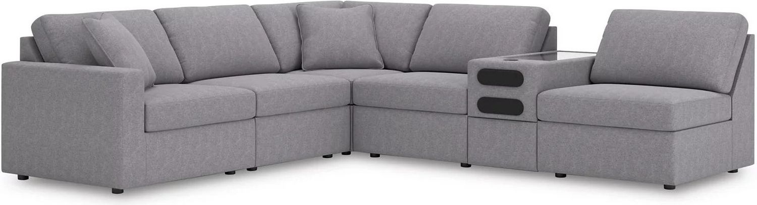 Modmax 6-Piece LAF Sectional with Audio Console In Granite 92104S23