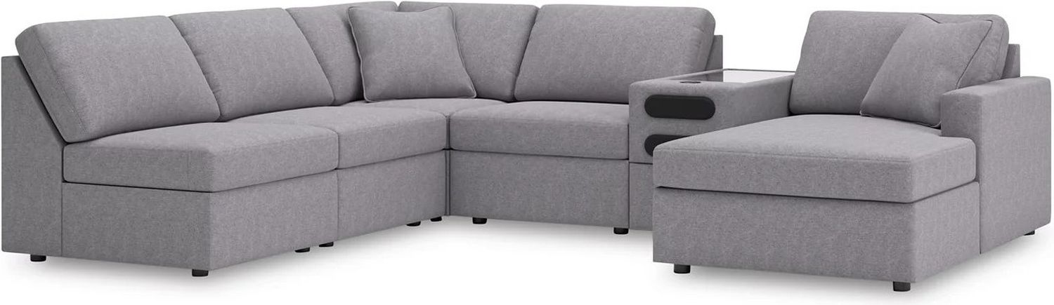 Modmax 6-Piece RAF Sectional with Audio Console In Granite 92104S25