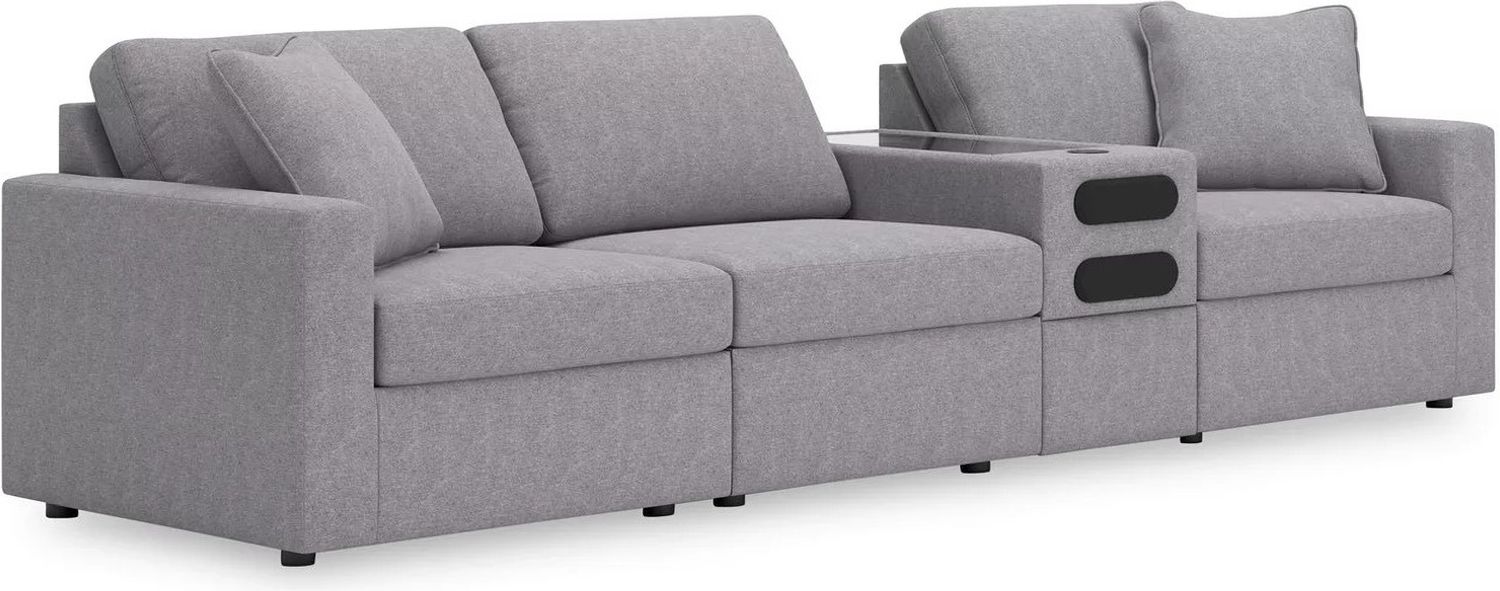 Modmax 4-Piece Sectional with Audio Console In Granite 92104S28