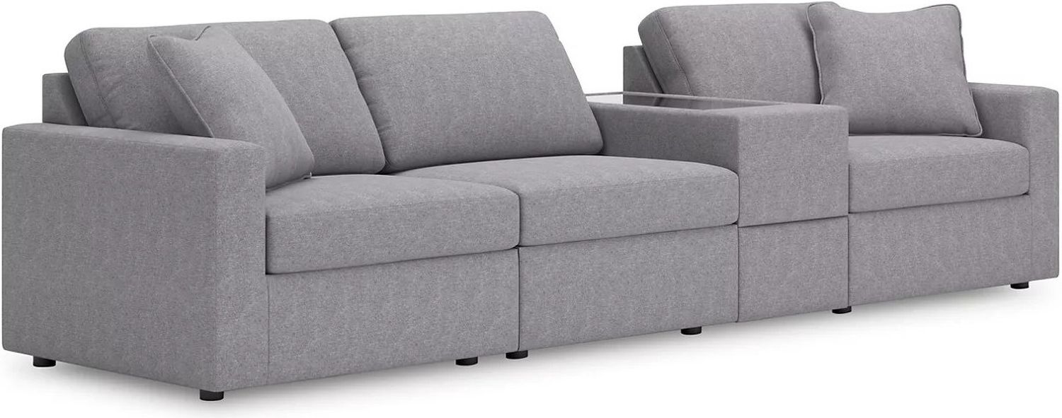 Modmax 4-Piece Sectional with Storage Console In Granite 92104S29