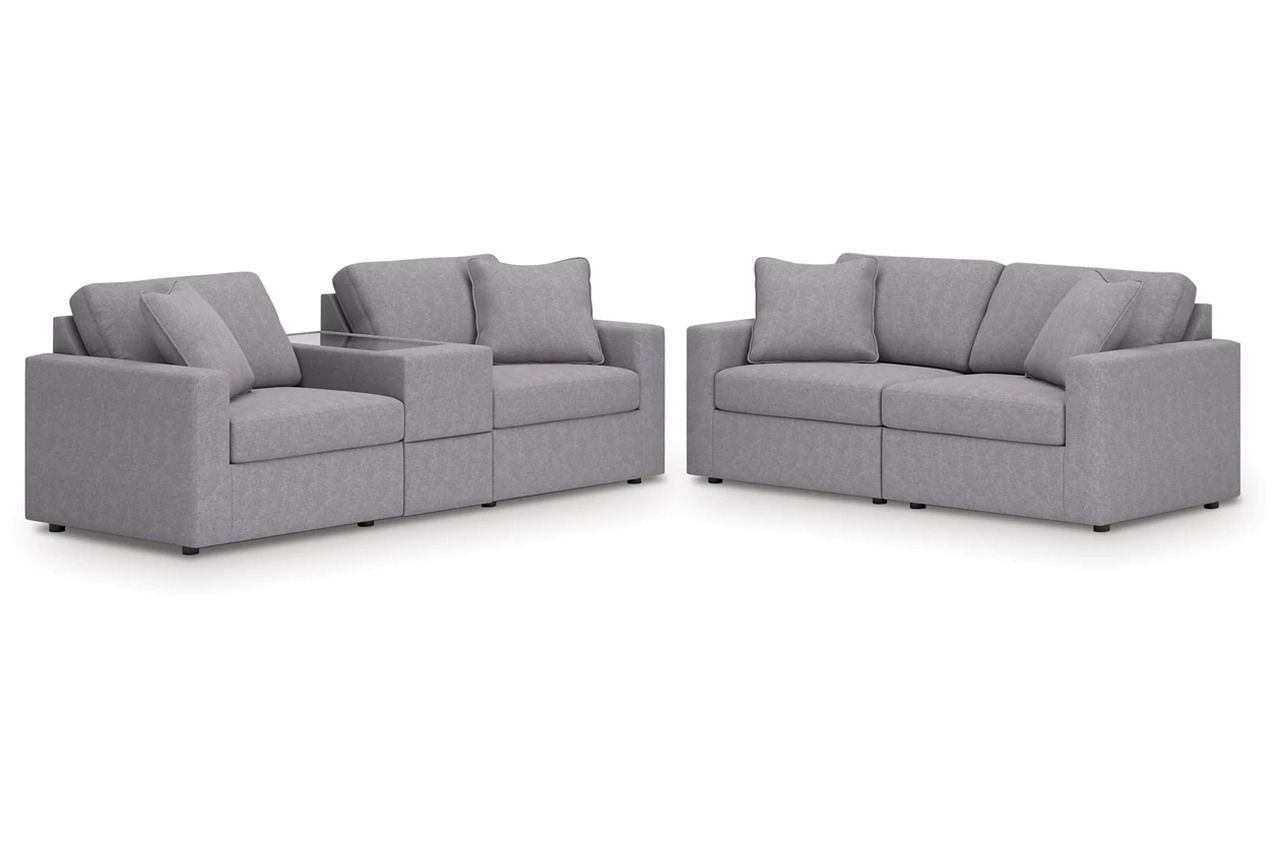 Modmax 3-Piece Sectional with Storage Console In Granite 92104S3