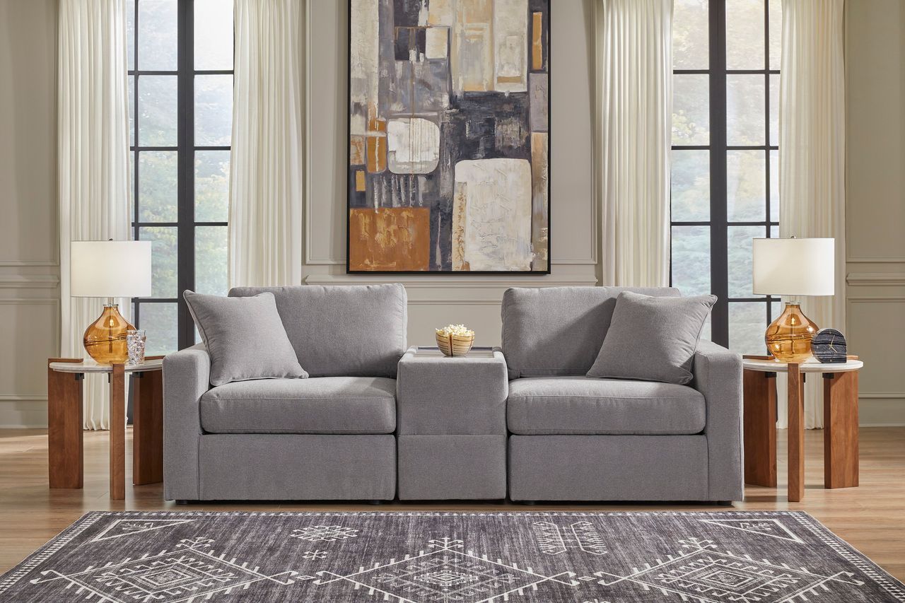 Modmax 3-Piece Sectional with Storage Console In Granite 92104S3