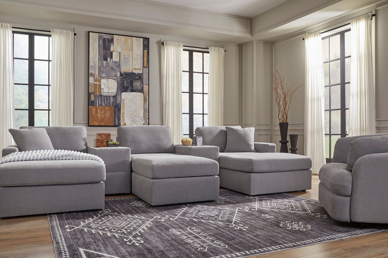 Modmax 3-Piece Sectional with Storage Console In Granite 92104S3