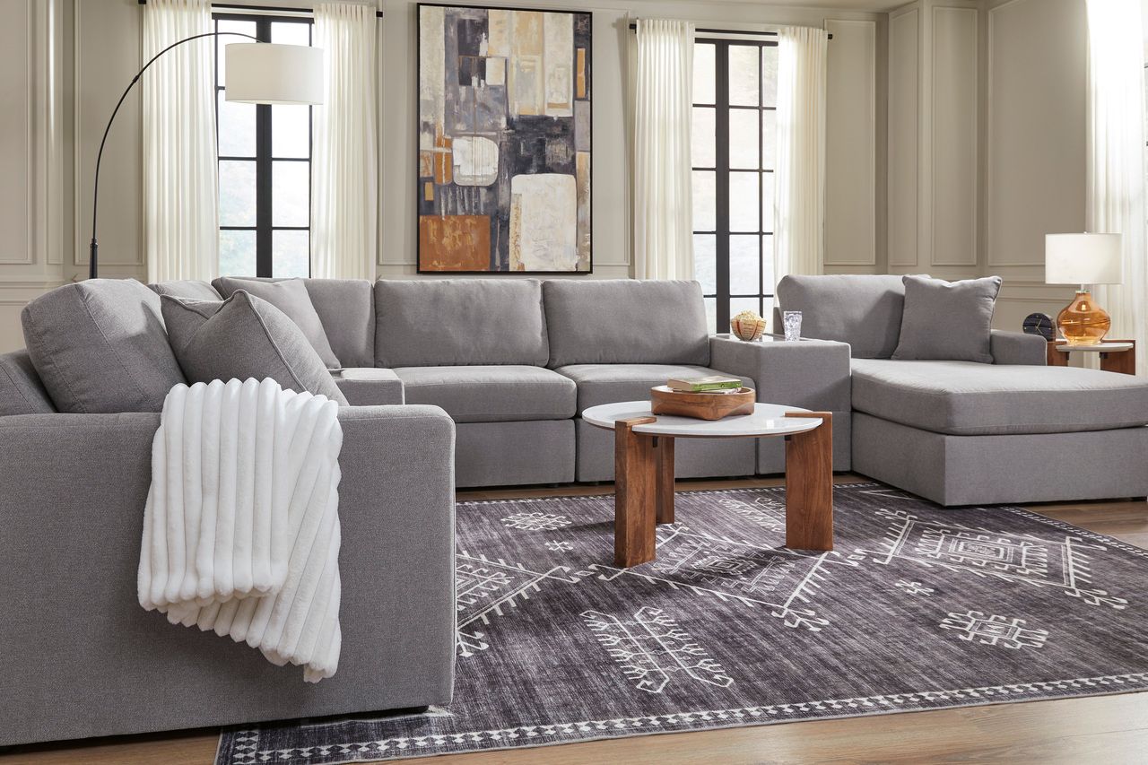 Modmax 3-Piece Sectional with Storage Console In Granite 92104S3