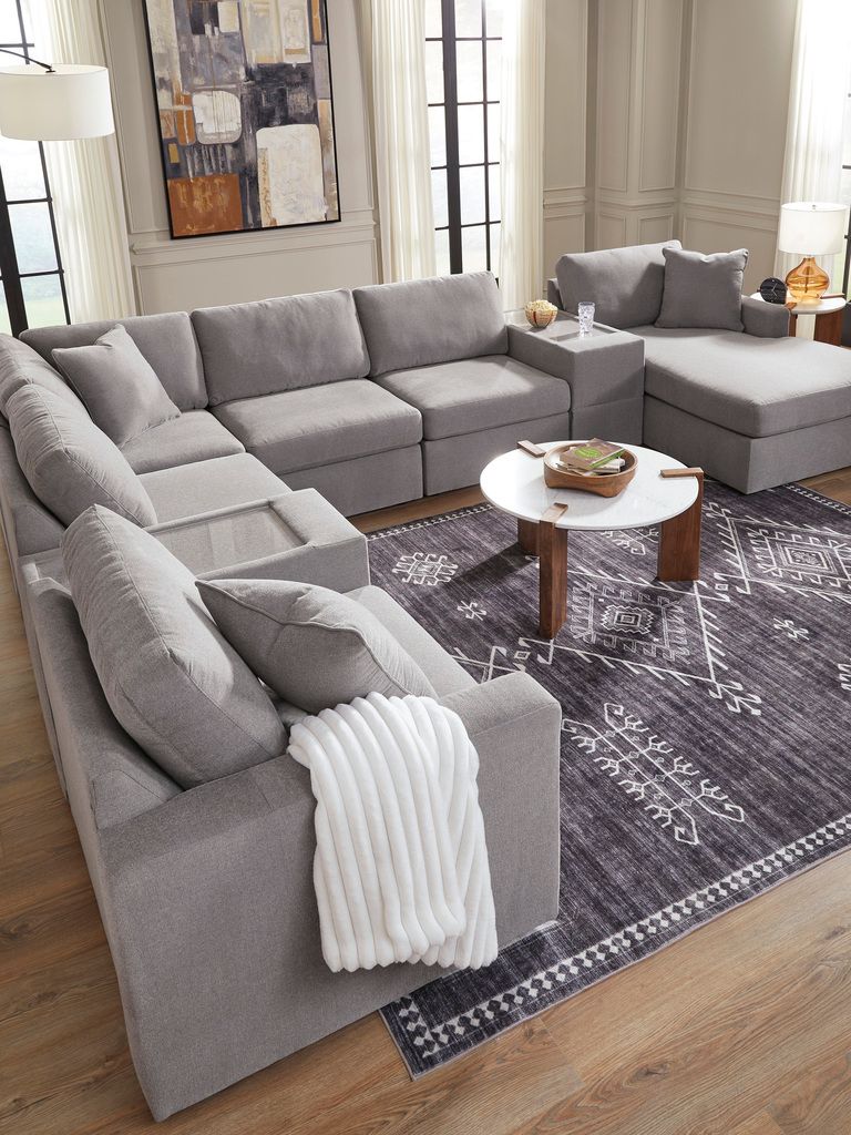 Modmax 3-Piece Sectional with Storage Console In Granite 92104S3