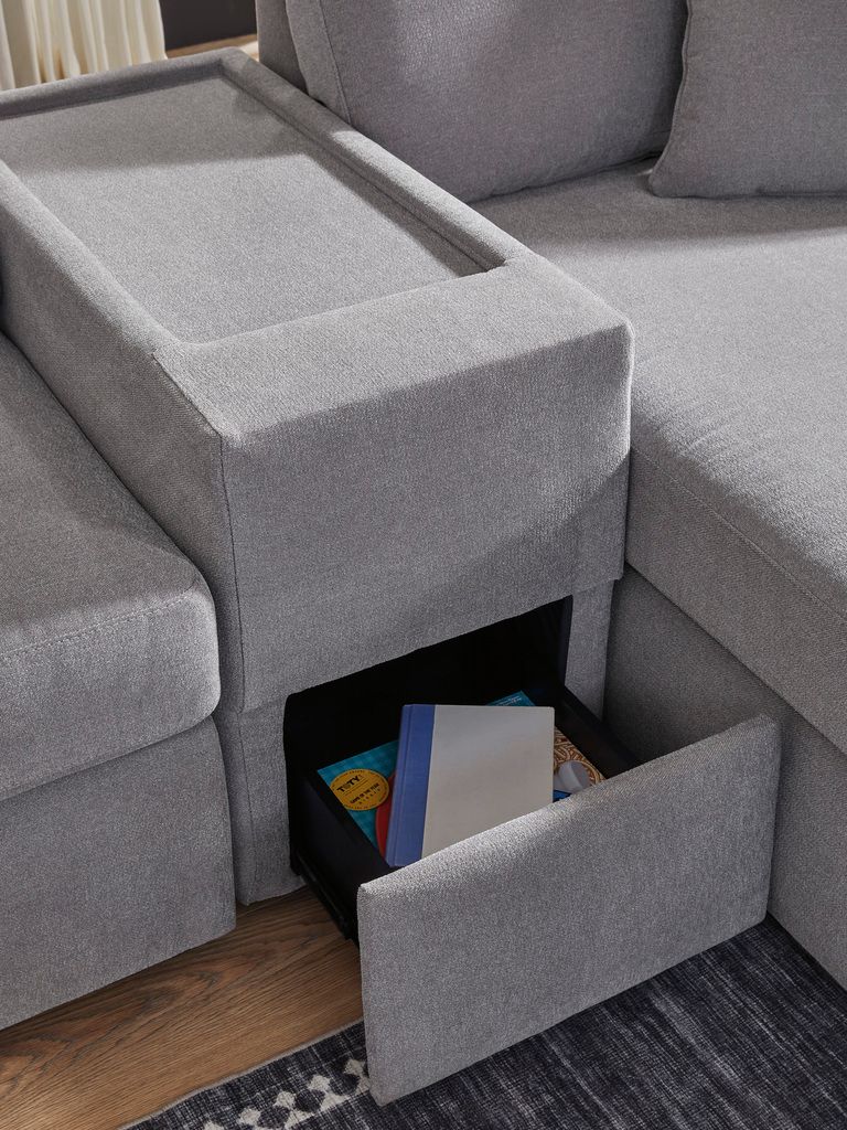 Modmax 7-Piece LAF Sectional In Granite 92104S33