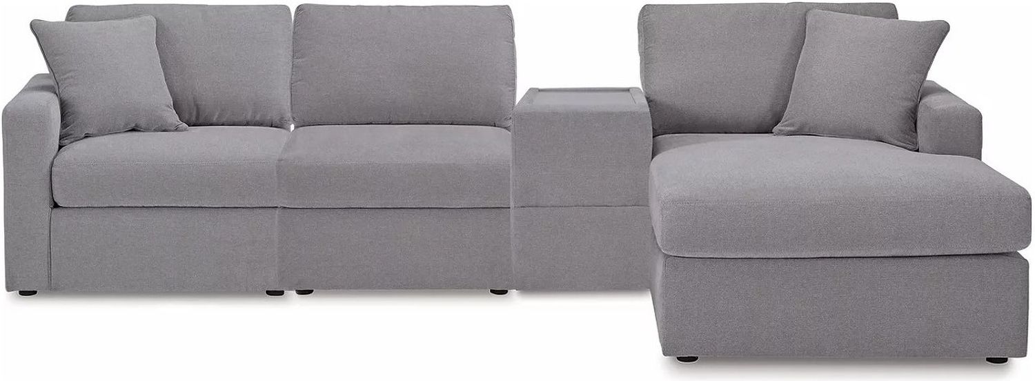 Modmax 4-Piece RAF Sectional with Storage Console In Granite 92104S40