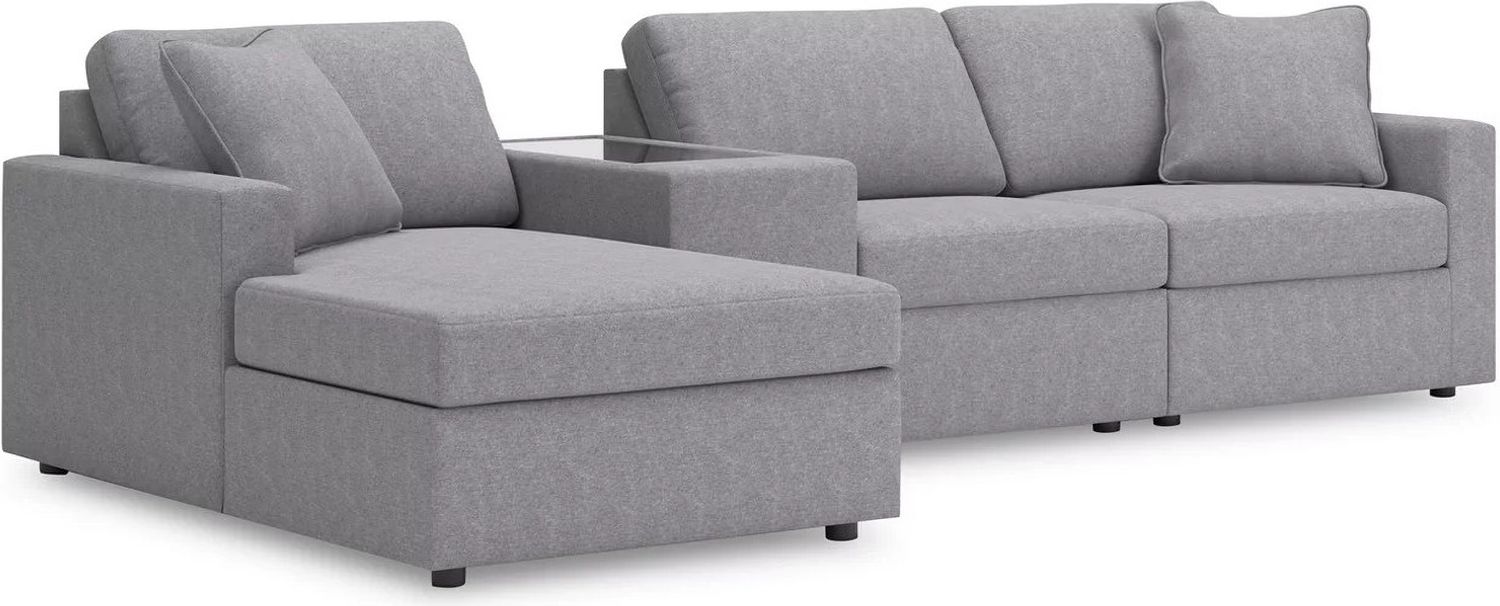 Modmax 4-Piece LAF Sectional with Storage Console In Granite 92104S41