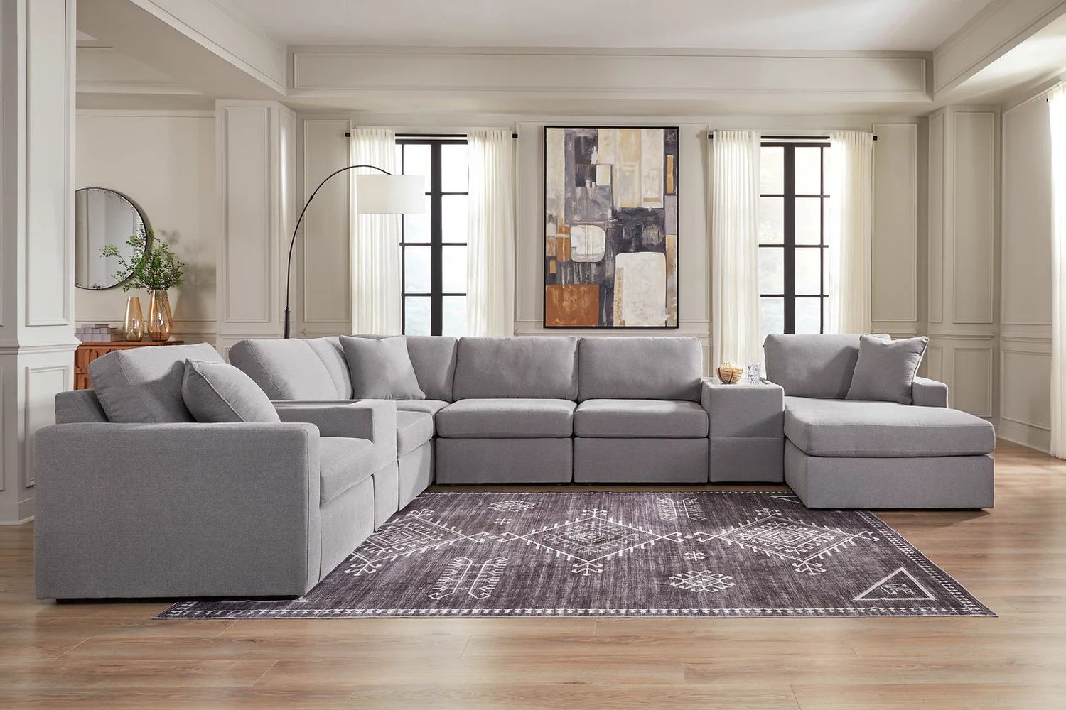 Modmax 8-Piece Sectional with Chaise In Granite 92104S42