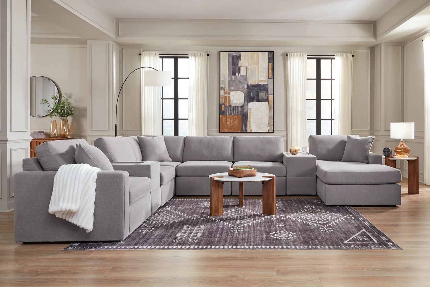 Modmax 8-Piece Sectional with Chaise In Granite 92104S42