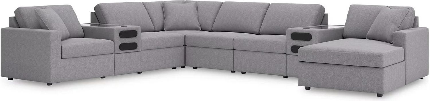 Modmax 8-Piece Sectional with Audio System and Chaise In Granite 92104S48