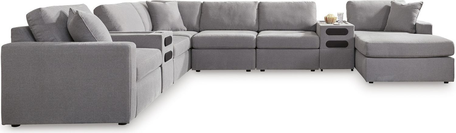 Modmax 8-Piece Sectional with Audio System and Chaise In Granite 92104S48