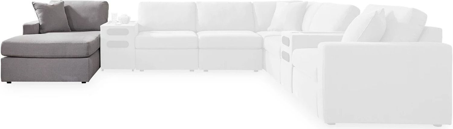 Modmax 8-Piece LAF Sectional with Audio System and Chaise In Granite 92104S49