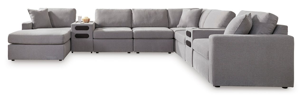 Modmax 8-Piece LAF Sectional with Audio System and Chaise In Granite 92104S49