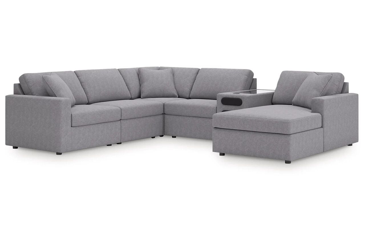 Modmax 6-Piece Sectional with Audio System and Chaise In Granite 92104S51