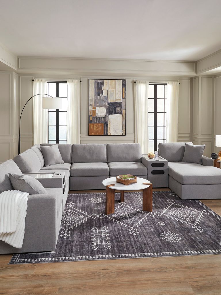 Modmax 6-Piece Sectional with Audio System and Chaise In Granite 92104S51