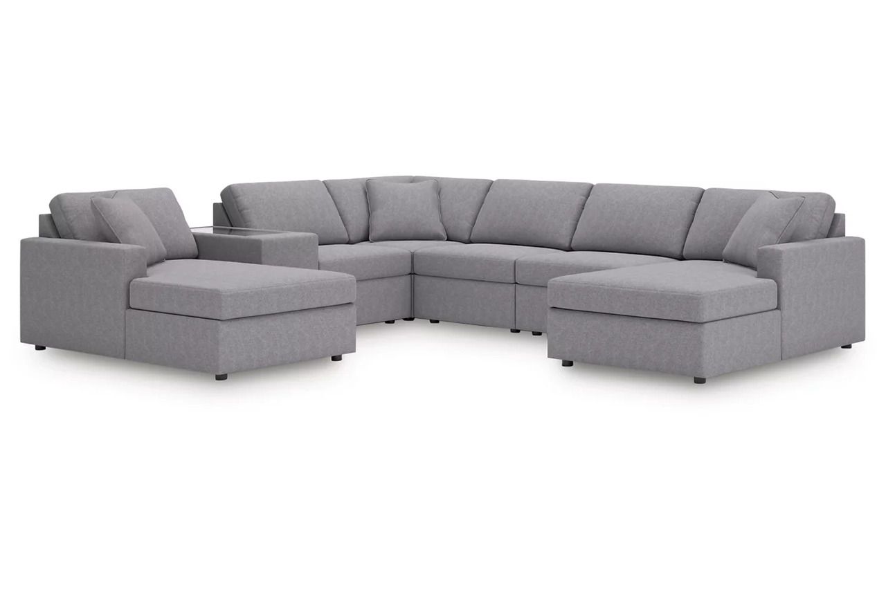 Modmax 7-Piece Sectional with Console In Granite 92104S54