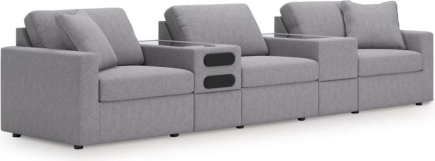 Modmax 5-Piece Sectional with Audio System In Granite 92104S64