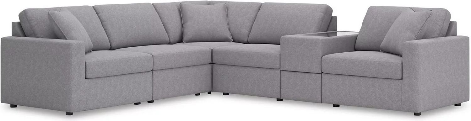 Modmax 6-Piece Sectional with Storage Console In Granite 92104S7