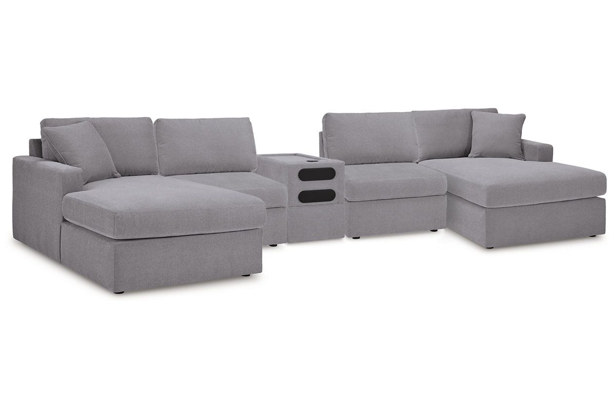 Modmax 5 Piece Sectional with Audio Console In Granite 92104S70