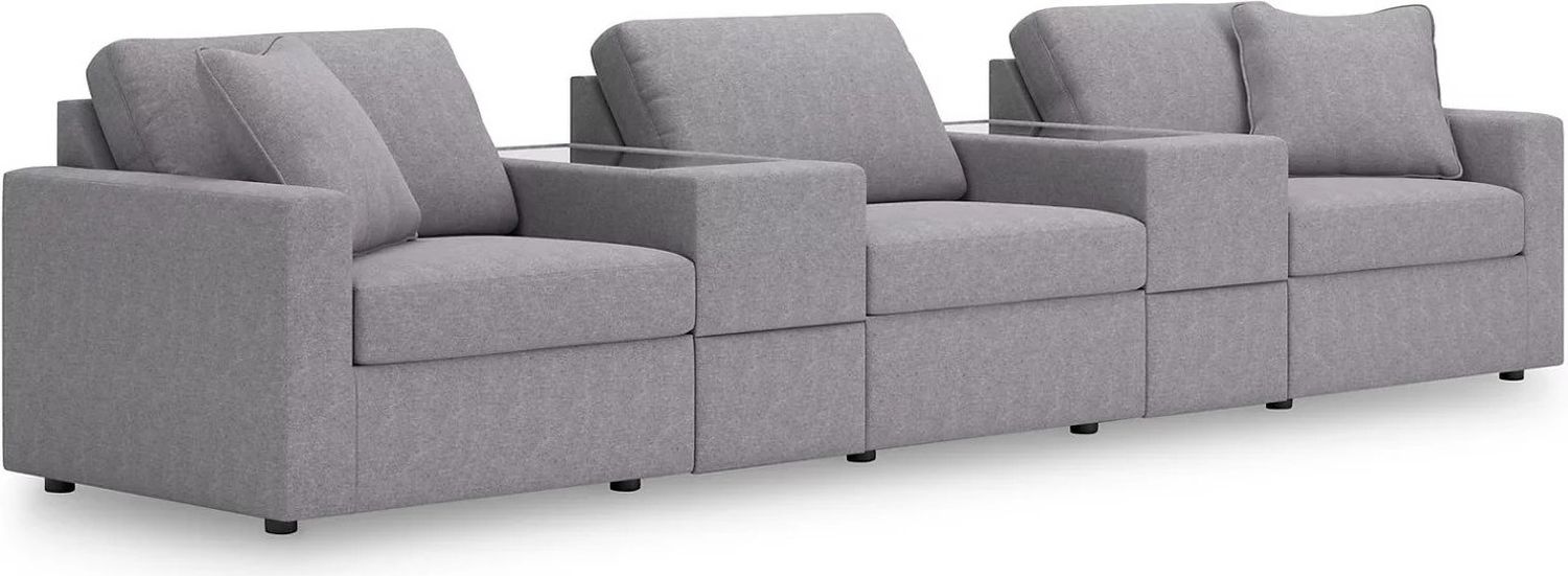 Modmax 5-Piece Sectional with Storage Console In Granite 92104S9