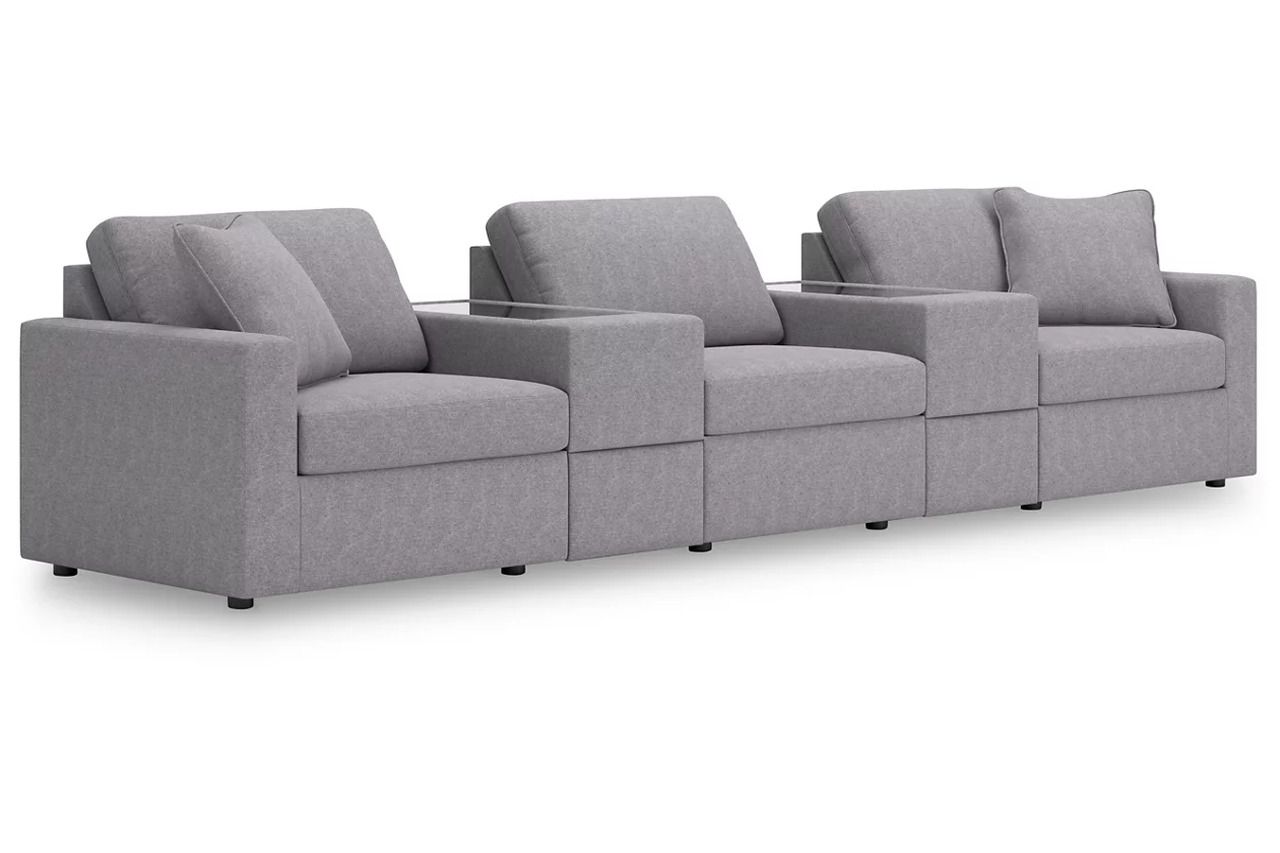 Modmax 5-Piece Sectional with Storage Console In Granite 92104S9