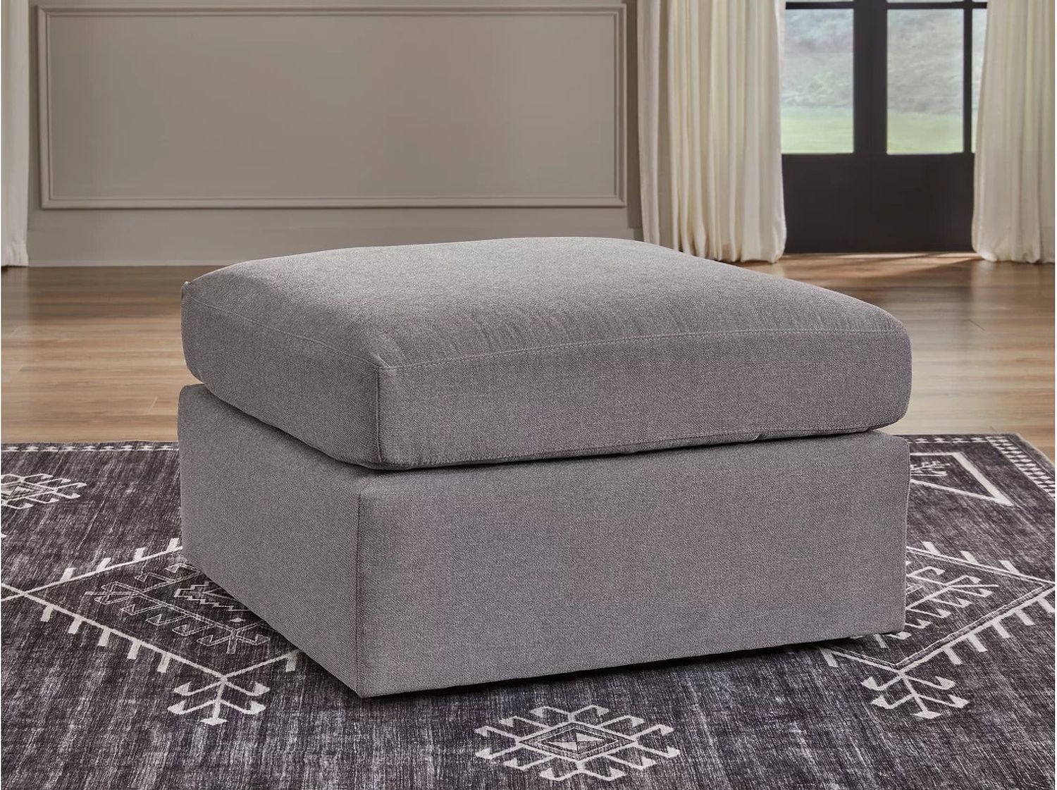 Modmax 6-Piece Sectional and Oversized Accent Ottoman In Granite 92104U25