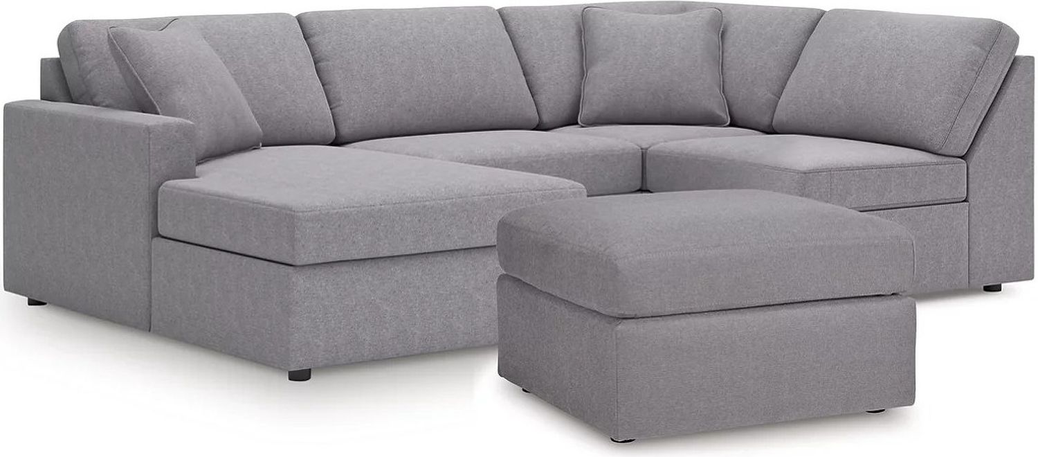 Modmax 4-Piece Sectional and Oversized Accent Ottoman In Granite 92104U27