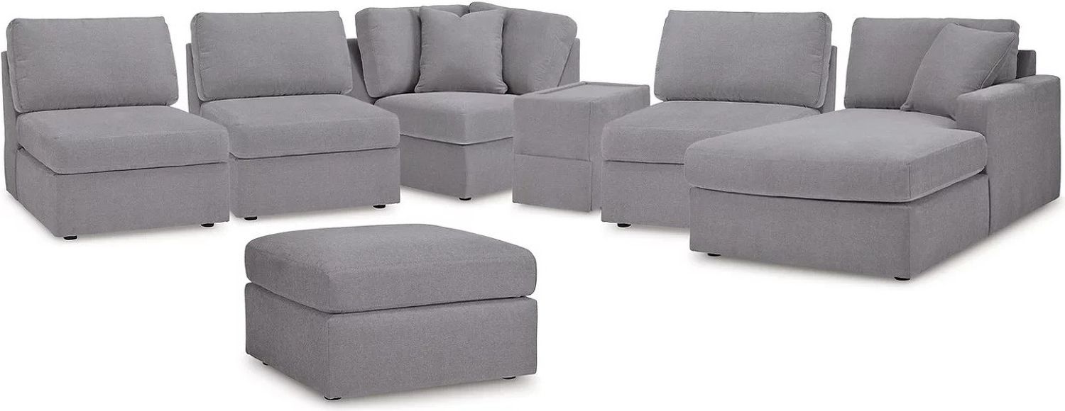 Modmax 6-Piece RAF Sectional with Console and Ottoman In Granite 92104U7