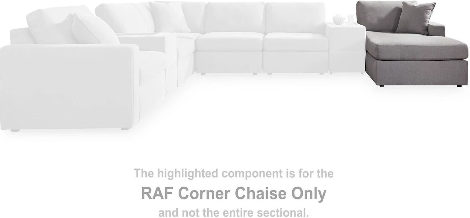 Modmax 6-Piece RAF Sectional with Console and Ottoman In Granite 92104U7