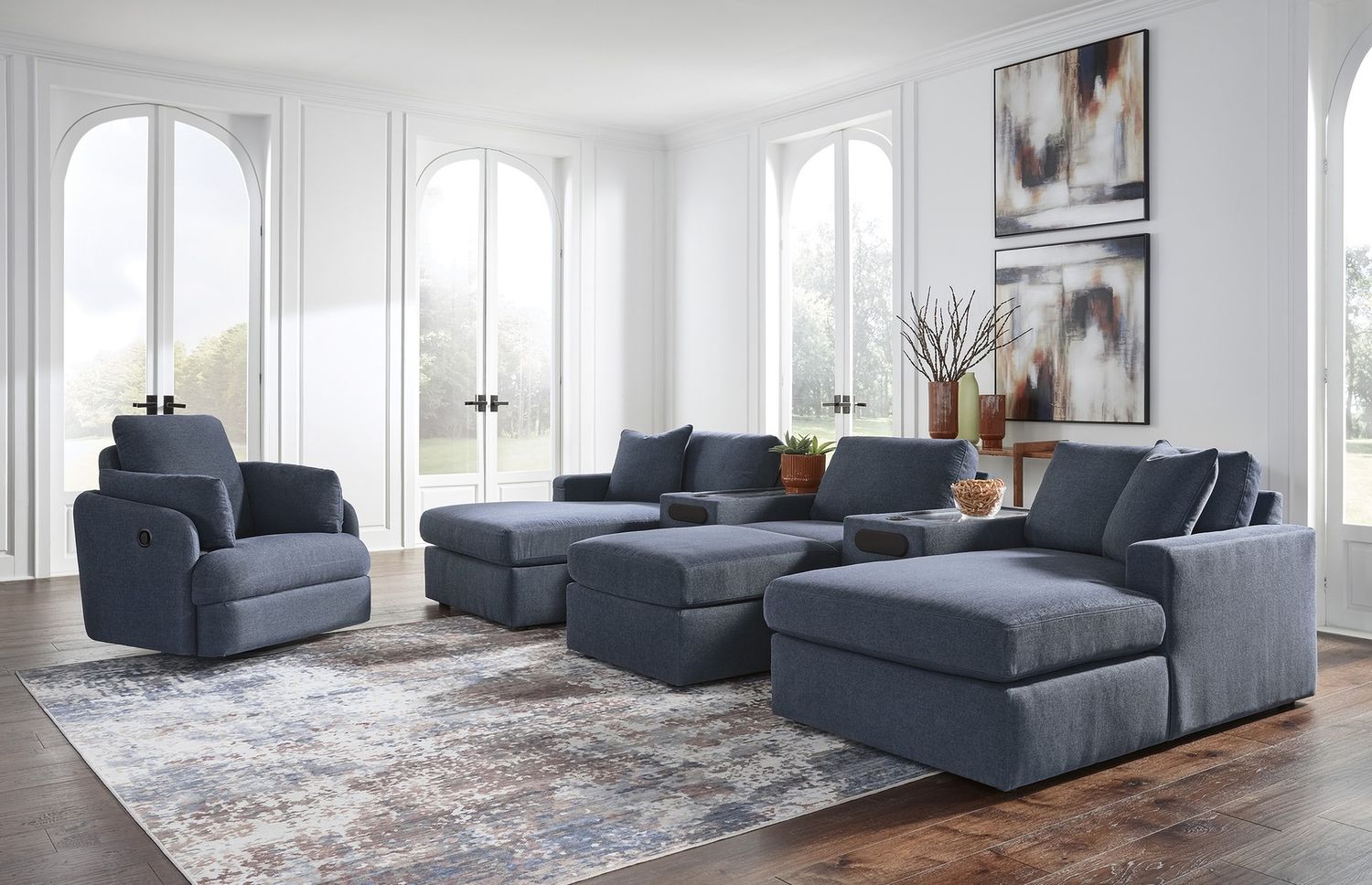 Modmax Swivel Glider Recliner In Ink 9212161