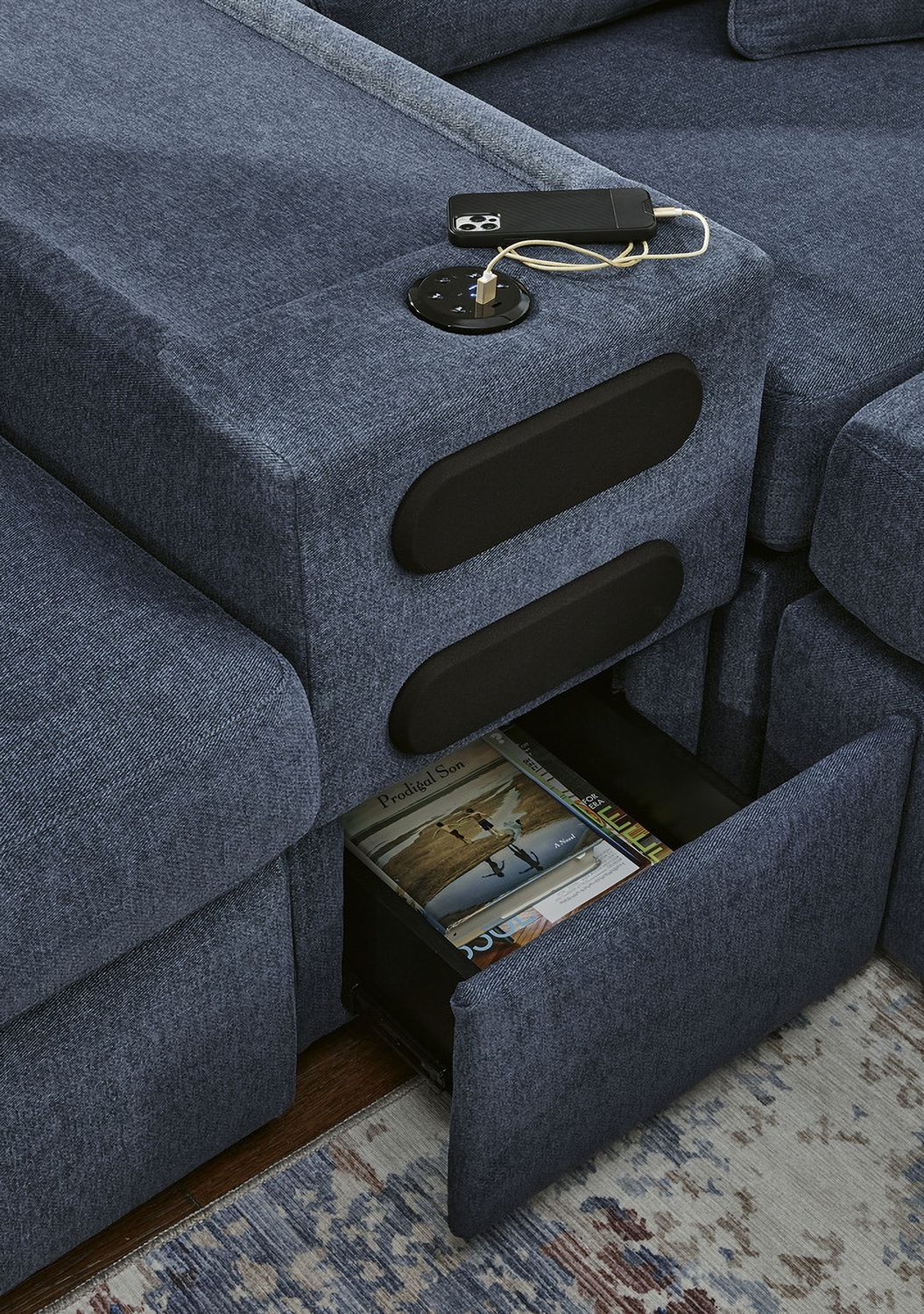 Modmax 3-Piece Sectional Loveseat With Audio System In Ink 92121S13