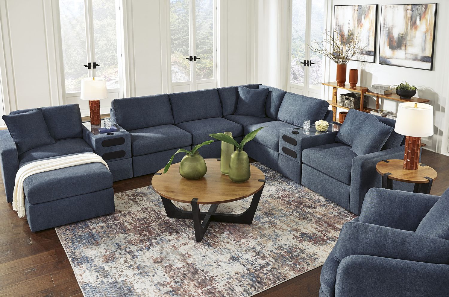 Modmax 3-Piece Sectional Loveseat With Audio System In Ink 92121S13