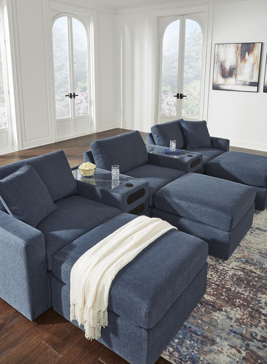 Modmax 3-Piece Sectional Loveseat With Audio System In Ink 92121S13