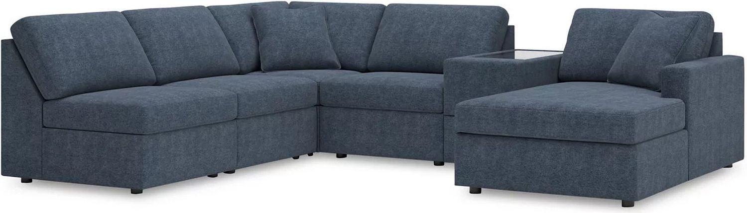 Modmax 6-Piece RAF Sectional with Storage Console In Ink 92121S22