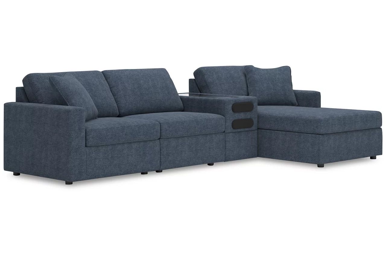 Modmax 4-Piece RAF Sectional with Audio Console In Ink 92121S37